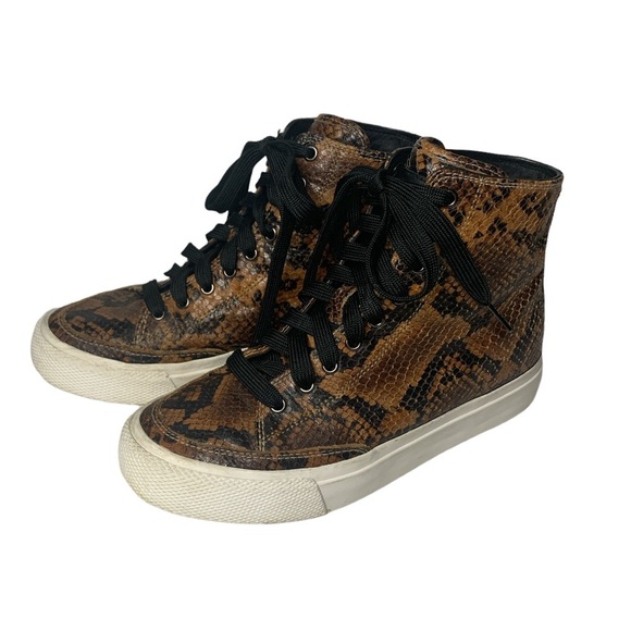 Rag‎ & Bone Army Snake-Print High Top Sneakers - Picture 2 of 9
